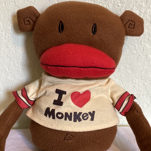 Vintage I LOVE MONKEY Plush From DISCOVERY KIT By Suzanne Kaufman -Plush Only - Picture 2 of 8
